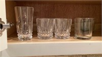 Glassware: oil jars, jars, cups, etc