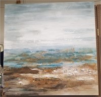 Large Beach-Themed Painting