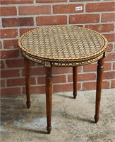 Circular Mother of Pearl Inlay Side Table