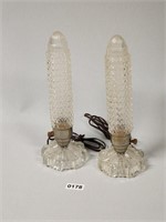 (2) Vintage Glass Lamps (Non-Working See Disc)