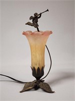 Metal Cherub Lily Lamp