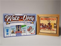 Waco Opoly & Vintage Style Wooden Monopoly