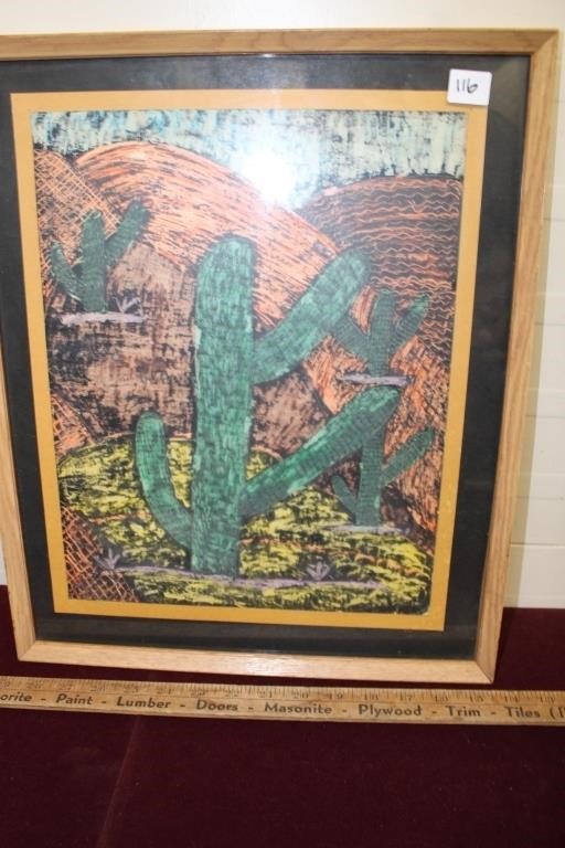 Crayon Etching " The Cactus "By  Alissa Ceolin