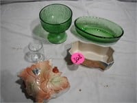 USA Marked Pottery, Green Glassware & Misc.