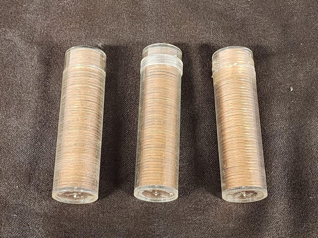3 Rolls of Uncirculated Cents 1964/59D/64D