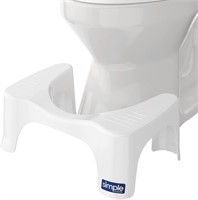 Simple Bathroom Toilet Stool, White, 7"
