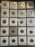 SHEET OF FOREIGN COINS UNCS ETC