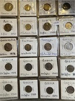SHEET OF FOREIGN COINS UNCS ETC