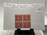 5C DOCUMENTARY OG NH INT REV STAMP BLOCK