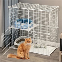 2 Tier Metal Wire Cat Enclosure