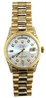 18k Gold Rolex Oyster Perpetual Day-Date w/Diamond
