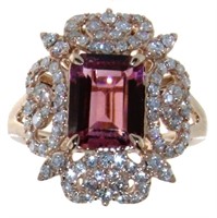 14kt Rose Gold 2.48 ct Tourmaline & Diamond Ring