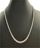 14kt Gold Brilliant 10.00 ct Lab Diamond Necklace