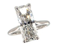 14k Gold 5.05 ct Radiant Cut Lab Diamond Ring