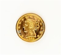 Coin 1852 $2.50 Liberty Head Gold Coin-Damaged