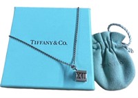 Tiffany & Co Atlas Cube Silver Necklace