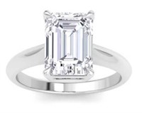 14k Gold 5.01 ct Emerald Cut Lab Diamond Ring