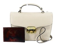 Bottega Veneta Cream Shoulder Bag & Mirror