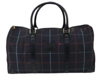 Burberry Navy Check Boston Bag