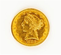 Coin 1882 Gold $5 Liberty Head-AU
