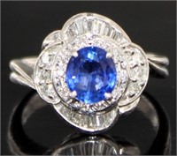 Platinum 1.54 ct Sapphire & Diamond Ring