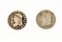 Coin 2  Capped Bust Half Dimes 1833 & 1837