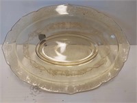 Normandie Federal Glass 10" Amber Bowl Co. Circa