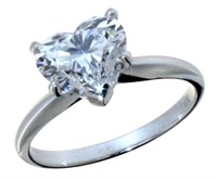 14kt Gold 2.00 ct Lab Diamond Heart Ring