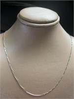 10kt White Gold 20" Box Necklace