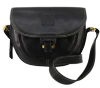 LOEWE Black Leather Shoulder Bag