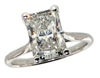 14k Gold 2.14 ct Cushion VS2 Lab Diamond Ring