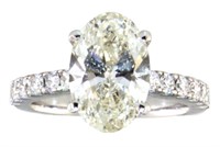 14kt Gold 3.89 ct Brilliant Oval Lab Diamond Ring