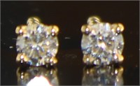 Round Brilliant 1/5 ct Lab Diamond Stud Earrings