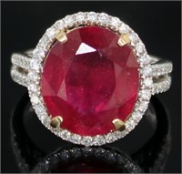 14kt Gold 9.75 ct Brilliant Ruby & Diamond Ring