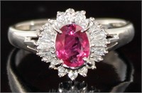 Platinum 1.32 ct GIA Natural Ruby & Diamond Ring