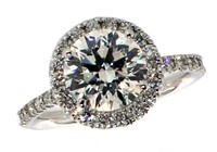 14k Gold 2.85 ct XXX Round VVS2 Lab Diamond Ring