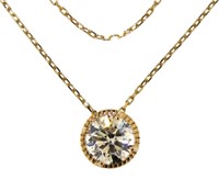 14kt Gold 1.50 ct Diamond Solitaire Necklace