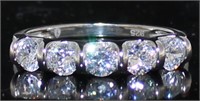 Brilliant 1.50 ct White Sapphire Anniversary Ring