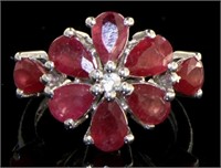 Genuine 4.55 ct Ruby & Diamond Ring