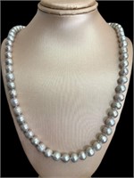 Genuine 24" 7-8 mm Gray Pearl Strand Necklace