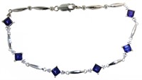 Elegant 3.10 ct Sapphire & Diamond Bracelet