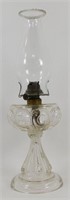 ** Vintage Glass Ornate Oil Lamp