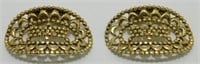 Vintage Musi Shoe Clips - 1950's Gold Oval (2)