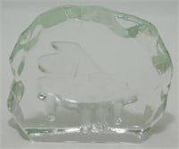 Vintage Grand Piano Open Glass Paperweight