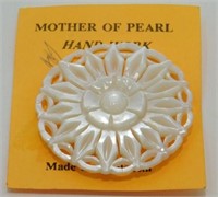 Vintage Mother of Pearl Pin - Made in Bethlehem