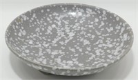 * Vintage Gray Spatter Pottery Bowl - 3 Toed,