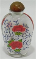 * Vintage Chinese Reverse Painted Glass Snuff