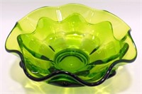 * Vintage Green Fenton Bowl - 7 ½” diameter