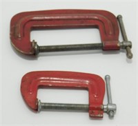 2 Red C-Clamps - 2" & 4"