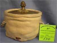 High quality porcelain tobacco jar with brass cove